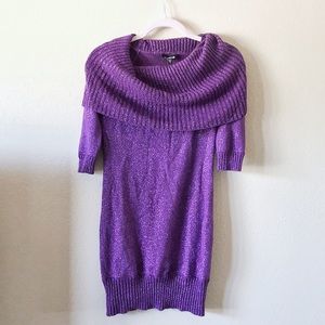 BEBE Purple Bodycon Dress w/ Sparkles/Glitter